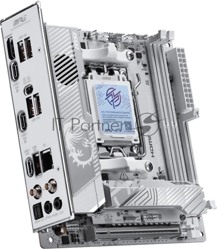 Материнская плата MSI MPG X870I EDGE TI EVO WIFI X870, AM5, 2*DDR5, 1*PCIEx16, 1*M.2, 2*TypeC, 5*USB3.2Gen2, 2*USB3.2Gen1, 2*USB2.0, 2*SATA3.0, 5G, 2*Type-C(DP), HDMI, ITX, RTL