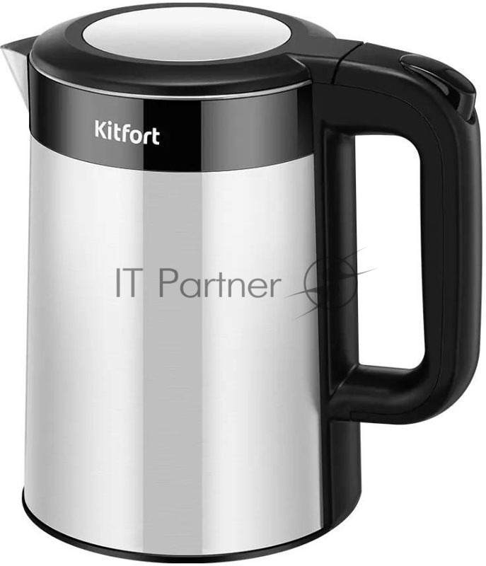 Чайник электрический Kitfort КТ-6691 1.5л. 1500Вт черный/нержавеющая сталь корпус: нерж.сталь/пластик