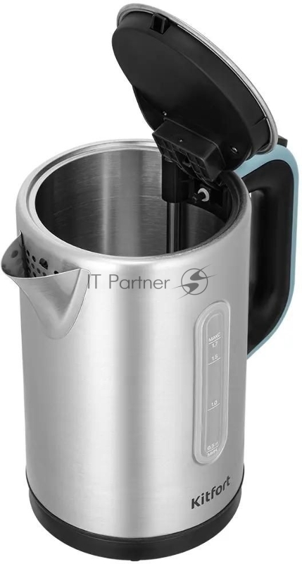 Чайник электрический Kitfort КТ-8703 1.7л. 2200Вт нержавеющая сталь/черный корпус: нерж.сталь/пластик
