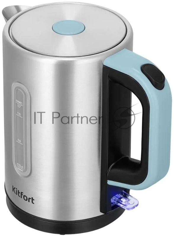 Чайник электрический Kitfort КТ-8703 1.7л. 2200Вт нержавеющая сталь/черный корпус: нерж.сталь/пластик