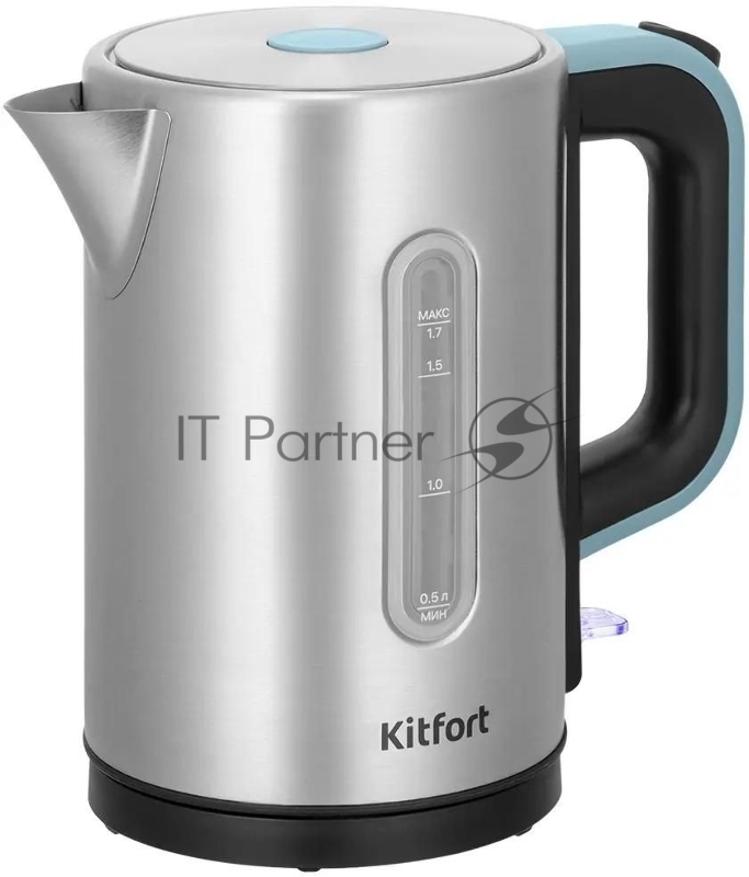 Чайник электрический Kitfort КТ-8703 1.7л. 2200Вт нержавеющая сталь/черный корпус: нерж.сталь/пластик