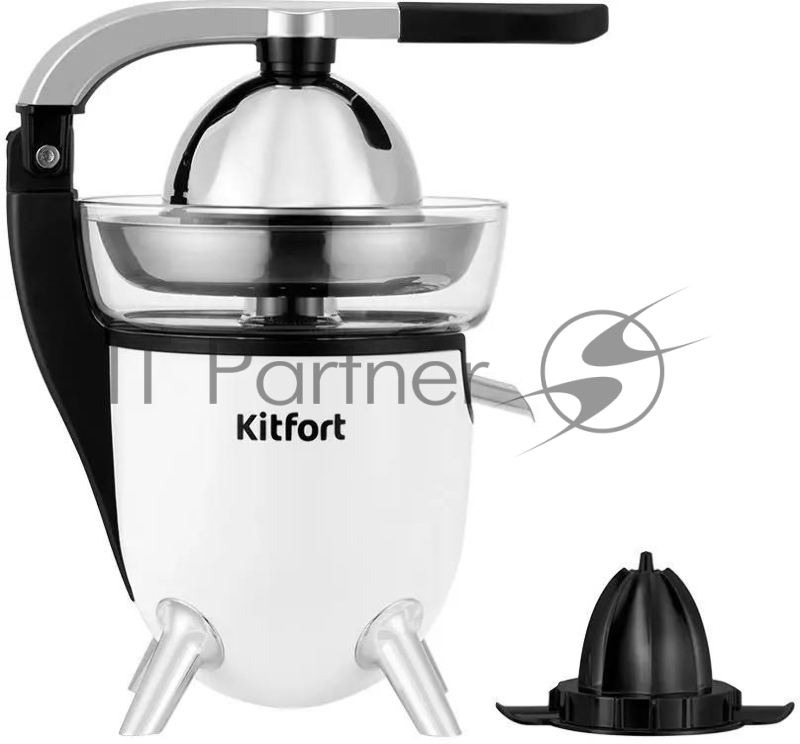 Соковыжималка цитрусовая Kitfort КТ-1168 100Вт рез.сок.:250мл. белый/черный