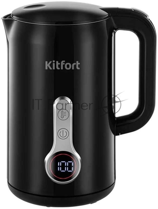 Чайник электрический Kitfort КТ-6701 1.7л. 2200Вт черный корпус: нерж.сталь/пластик