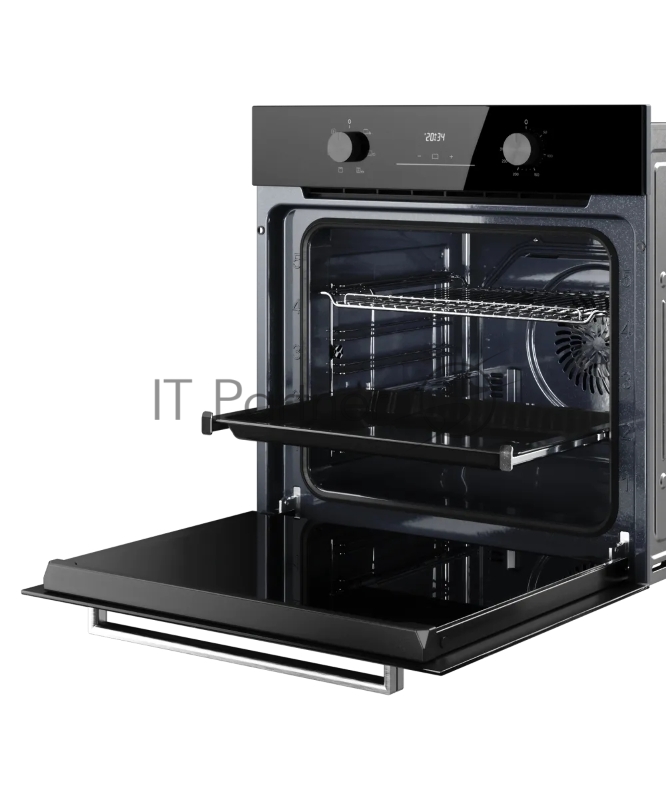 Духовой шкаф Kuppersberg HO 606 X line, High-Tech, 78 л, поворотное управление, дисплей, таймер, 6 режимов, макс. температура 310 градусов, телескопические направляющие (на 1 уровень), цвет черный, цвет фурнитуры нержавеющая сталь