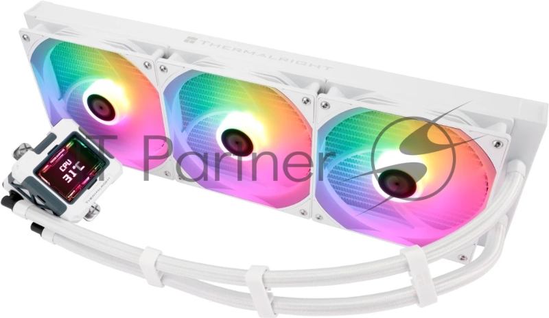 Водяное охлаждение для процессора Thermalright Frozen Warframe 420 ARGB (420mm, LED, White, ARGB/ Fans: 3x140mm, 88.7CFM, 29.8dBA, 1750RPM/ Pump height 60mm, 23dBA, 3000RPM, Rad thickness 27mm/ S: 1851, 1700, 1200, 115X, 2011, 2066, AM5, AM4)