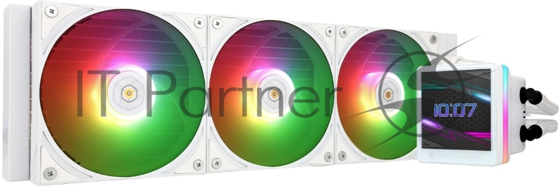 Водяное охлаждение для процессора Thermalright Grand Vision 360 (360mm, LED, White, ARGB/ Fans: 3x120mm, 80.45CFM, 29.4dBA, 2150RPM/ Pump height 72.5mm, 6400RPM, Rad thickness 27mm/ S: 1700, 1200, 1851, 115X, 2011, 2066, AM5, AM4)