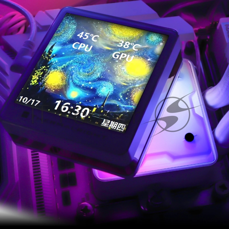 Водяное охлаждение для процессора Thermalright Grand Vision 360 (360mm, LED, White, ARGB/ Fans: 3x120mm, 80.45CFM, 29.4dBA, 2150RPM/ Pump height 72.5mm, 6400RPM, Rad thickness 27mm/ S: 1700, 1200, 1851, 115X, 2011, 2066, AM5, AM4)