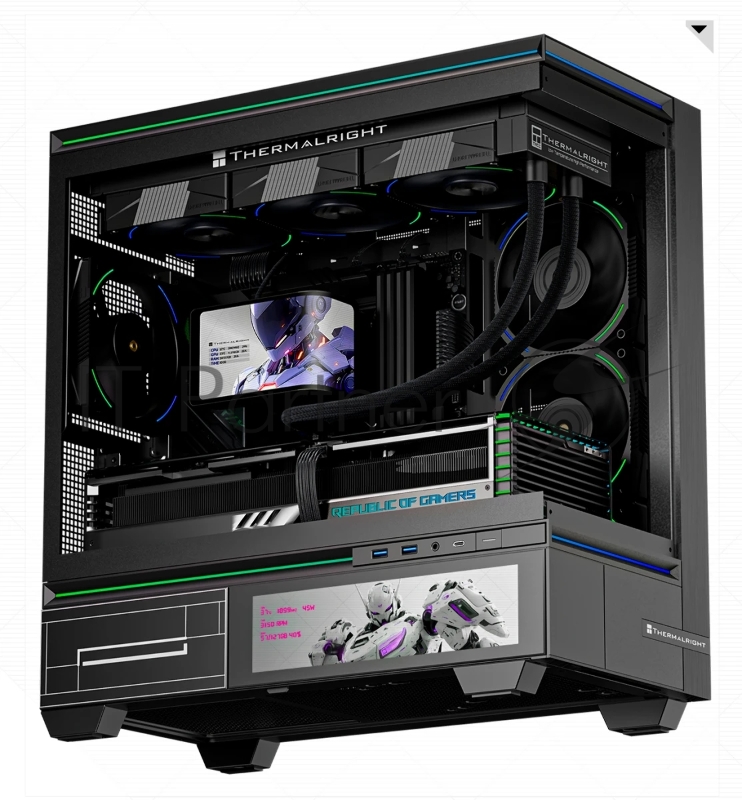 Водяное охлаждение для процессора Thermalright Wonder Vision 360 Turbo (360mm, LED, Black, ARGB/ Fans: 3x120mm, 120.38CFM, 44.7dBA, 3000RPM/ Pump height 107mm, 6400RPM, Rad thickness 27mm/ S: 1700, 1200, 1851, 115X, 2011, 2066, AM5, AM4)