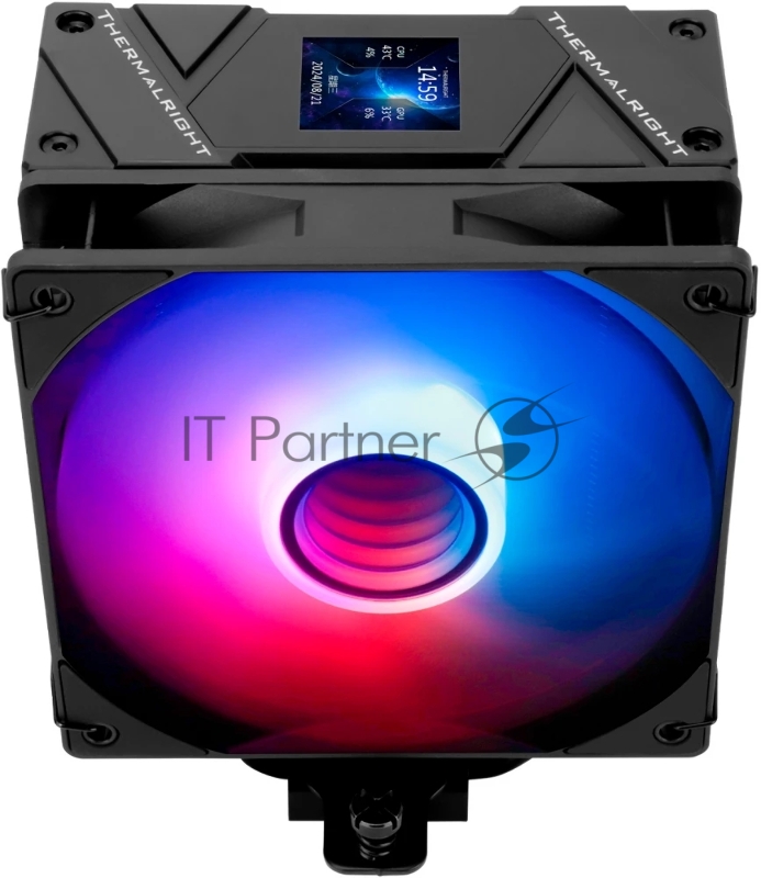 Кулер для процессора Thermalright Assassin Spirit 120 Vision ARGB Black (4-pin PWM, LED temp., 154mm, Al/Cu, 4x6mm, ARGB, 1x120mm, 66.17CFM, 25.6dBA, 1500RPM, S: 1851/1700/1200/115X, AM5/AM4, black)