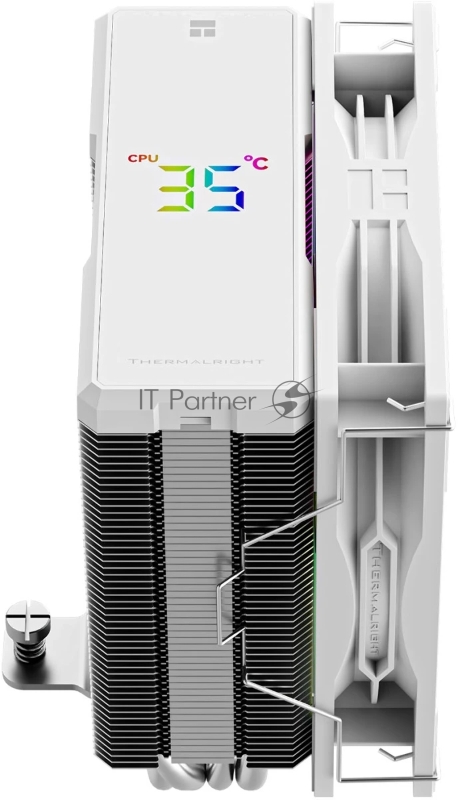 Кулер для процессора Thermalright Assassin X 120 R Digital ARGB White (4-pin PWM, 151mm, Al/Cu, 4x6mm, ARGB, 1x120mm, 70.84CFM, 29.8dBA, 2000RPM, S: 1851/1700/1200/115X, AM5/AM4, white)