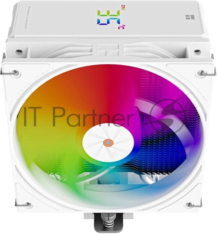 Кулер для процессора Thermalright Assassin X 120 R Digital ARGB White (4-pin PWM, 151mm, Al/Cu, 4x6mm, ARGB, 1x120mm, 70.84CFM, 29.8dBA, 2000RPM, S: 1851/1700/1200/115X, AM5/AM4, white)
