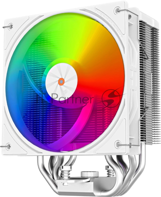 Кулер для процессора Thermalright Assassin X 120 R Digital ARGB White (4-pin PWM, 151mm, Al/Cu, 4x6mm, ARGB, 1x120mm, 70.84CFM, 29.8dBA, 2000RPM, S: 1851/1700/1200/115X, AM5/AM4, white)