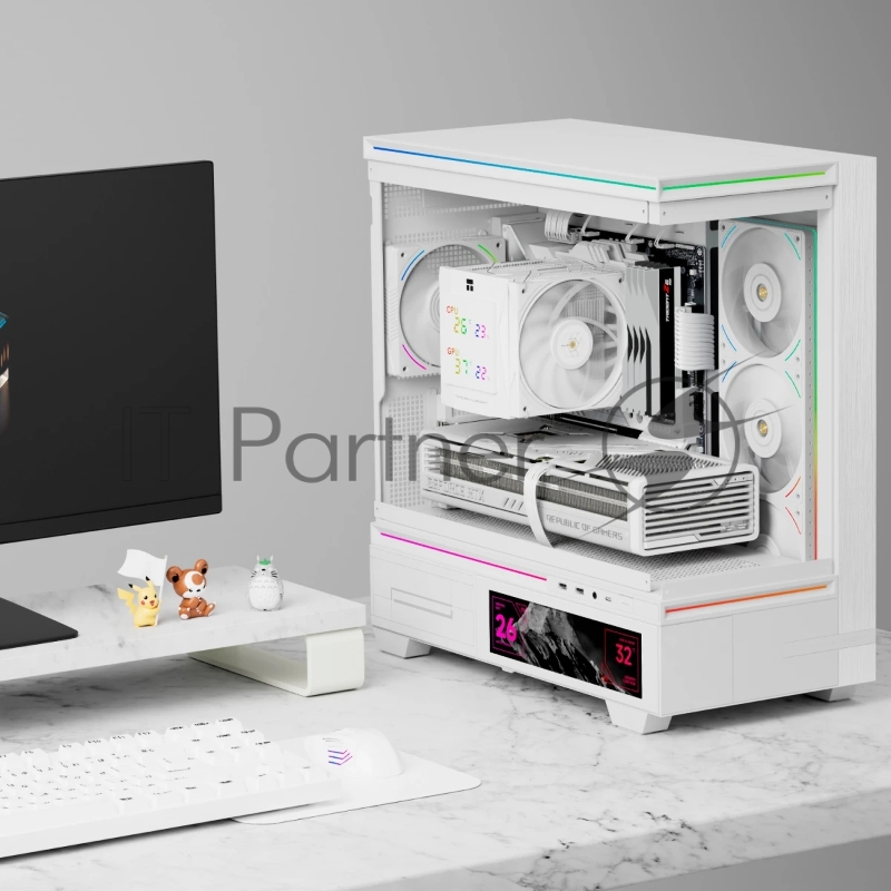 Кулер для процессора Thermalright Royal Knight 120 Digital White (4-pin PWM, LED temp., 162mm, Ni/Cu, 6x6mm, 2x120mm, 80.45CFM/56.36CFM, 29.4dBA/28.4dBA, 2150RPM/1900RPM, S: 1200, 1700, 1851, 115X, 2011, 2066, AM4, AM5, white)