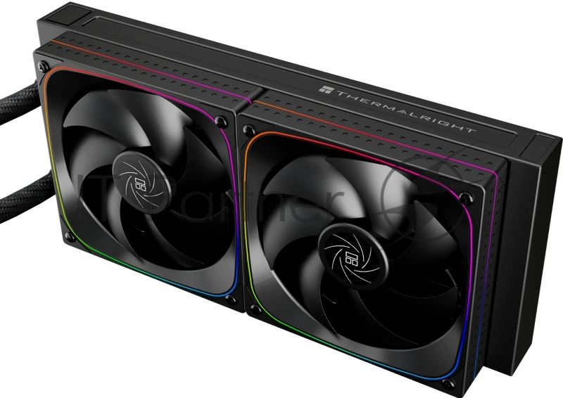 Система жидкостного охлаждения Thermalright Frozen Horizon 240 Digital (240mm, LED temp., Black, ARGB/ Fans: 2x120mm, 68.9CFM, 28.2dBA, 2000RPM/ Pump height 53.2mm, Rad thickness 27mm/ S: 1700, 1200, 1851, 115X, AM5, AM4)