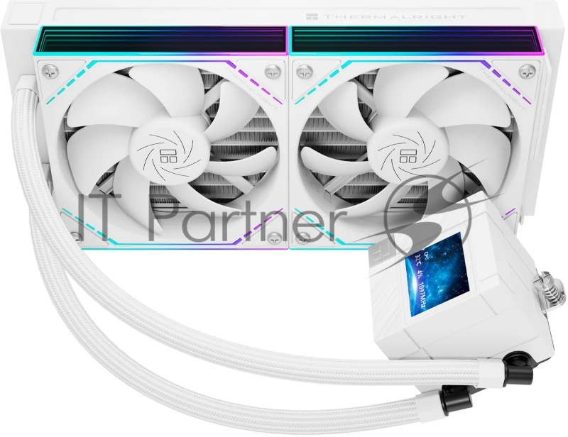 Система жидкостного охлаждения Thermalright Core Matrix 240 Vision (240mm, LED, White, ARGB/ Fans: 2x120mm, 68.9CFM, 28.2dBA, 2000RPM/ Pump height 64.4mm, Rad thickness 27mm/ S: 1700, 1200, 1851, 115X, AM5, AM4)