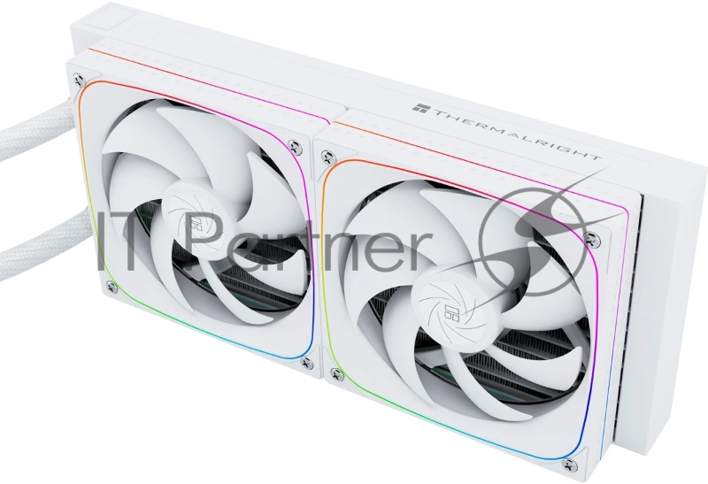 Система жидкостного охлаждения Thermalright Frozen Horizon 240 Digital (240mm, LED temp., White, ARGB/ Fans: 2x120mm, 68.9CFM, 28.2dBA, 2000RPM/ Pump height 53.2mm, Rad thickness 27mm/ S: 1700, 1200, 1851, 115X, AM5, AM4)