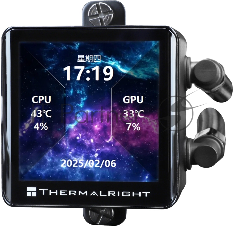 Система жидкостного охлаждения Thermalright Frozen Vision 360 V2 (360mm, LED, Black, ARGB/ Fans: 3x120mm, 69CFM, 27dBA, 2150RPM/ Pump height 60mm, 23dBA, 3000RPM, Rad thickness 27mm/ S: 1700, 1200, 1851, 115X, 2011, 2066, AM5, AM4)