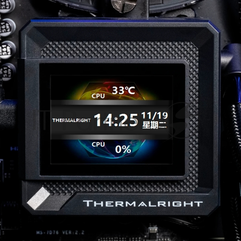 Водяное охлаждение для процессора Thermalright Frozen Warframe SE 360 ARGB V2 (360mm, LED temp., Black, ARGB/ Fans: 3x120mm, 68.9CFM, 28.2dBA, 2000RPM/ Pump height 59mm, Rad thickness 27mm/ S: 1851, 1700, 1200, 115X, AM5, AM4)