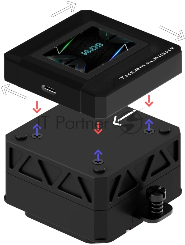 Водяное охлаждение для процессора Thermalright Frozen Warframe SE 360 ARGB V2 (360mm, LED temp., Black, ARGB/ Fans: 3x120mm, 68.9CFM, 28.2dBA, 2000RPM/ Pump height 59mm, Rad thickness 27mm/ S: 1851, 1700, 1200, 115X, AM5, AM4)
