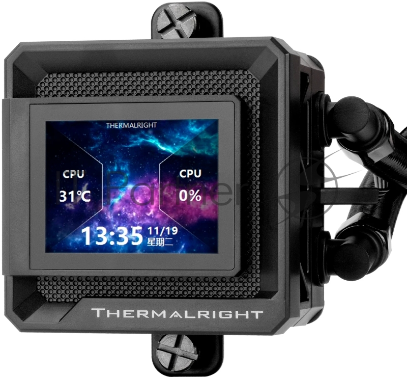 Водяное охлаждение для процессора Thermalright Frozen Warframe SE 360 ARGB V2 (360mm, LED temp., Black, ARGB/ Fans: 3x120mm, 68.9CFM, 28.2dBA, 2000RPM/ Pump height 59mm, Rad thickness 27mm/ S: 1851, 1700, 1200, 115X, AM5, AM4)