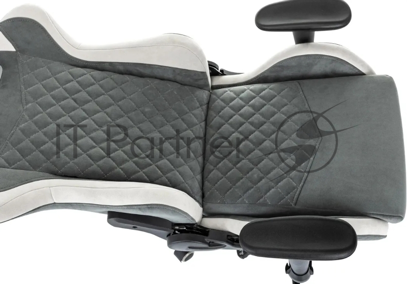 Кресло игровое Knight Regal Fabric серый/светло-серый иск.замша крестов. металл