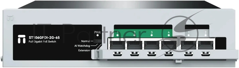Коммутатор Netis ST106GPDI-2G-65 6x1Гбит/с 1xКомбо(1000BASE-T/SFP) 4PoE 65W неуправляемый