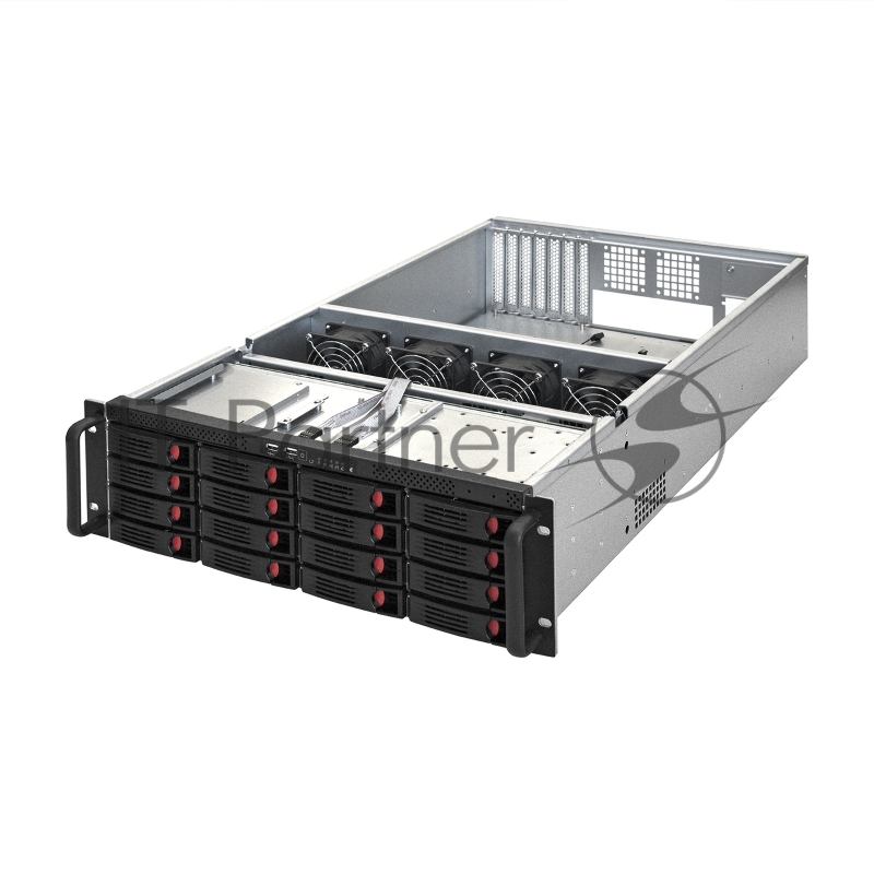 Серверная платформа ExeGate EX292422RUS Pro 3U660-HS16 (RM 19, высота 3U, глубина 660, Redundant БП 2x1200W, 16xHotSwap, USB)