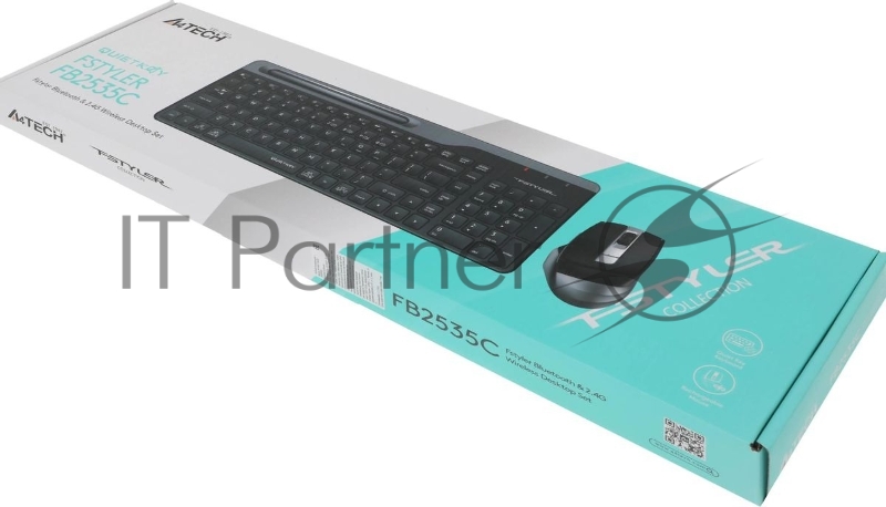 Комплект клавиатура + мышь A4Tech Fstyler FB2535C клав:черный/серый мышь:черный/серый USB беспроводная Bluetooth/Радио slim