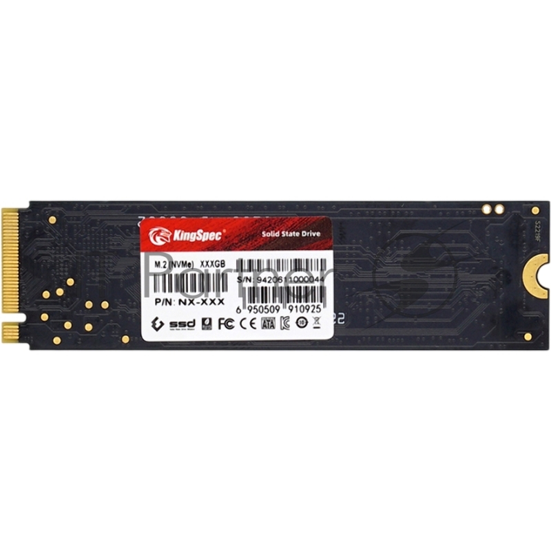 Твердотельный накопитель Kingspec SSD NX-4096 2280, 4096GB, M.2(22x80mm), NVMe, PCIe 3.0 x4, 3D QLC, R/W 3600/3200MB/s, IOPs 380 000/320 000, TBW 1920, DWPD 0.4 (3 года)