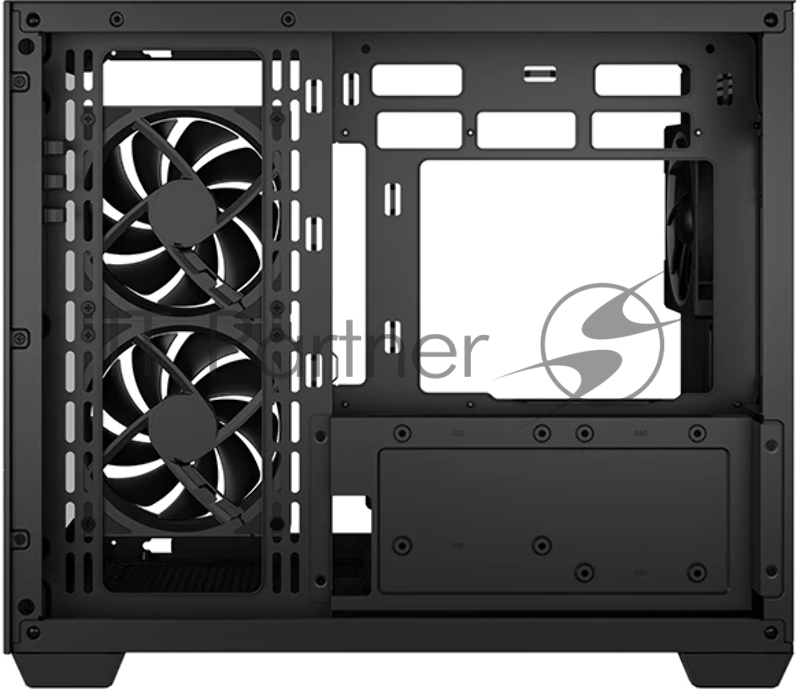 Компьютерный корпус Deepcool CG330 3F без БП, боковое окно (панорама), 3x120mm ARGB PWM вентилятора, черный, mATX