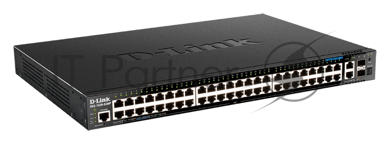 Коммутатор D-Link DGS-1520-52MP/A2A (L3) 48x1Гбит/с 2x10Гбит/с 4x2.5Гбит/с 2SFP+ 48PoE+ 370W управляемый