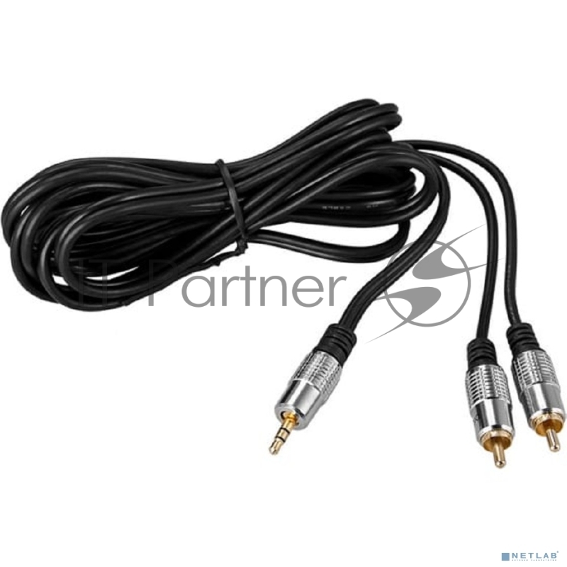 Шнур Rexant Стерео 3,5 мм - 2 RCA 3 м (GOLD-металл)
