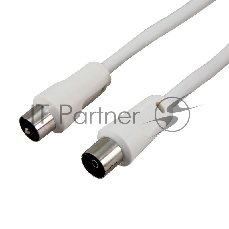 Шнур Rexant ТВ гнездо - ТВ штекер, длина 3 метра, белый