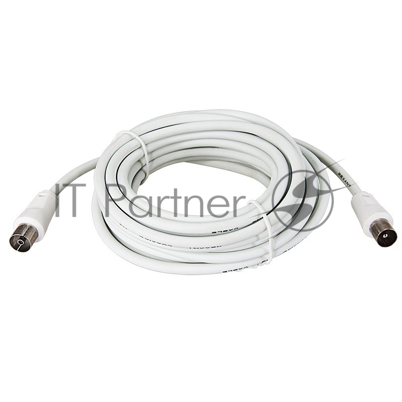 Шнур Rexant ТВ гнездо - ТВ штекер, длина 3 метра, белый