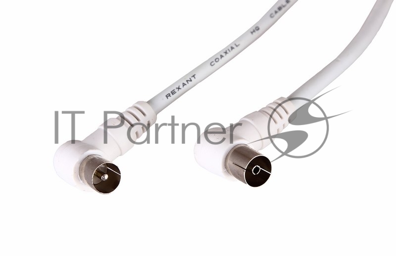 Шнур Rexant ТВ гнездо - ТВ штекер, угловой, 1,5 м, белый