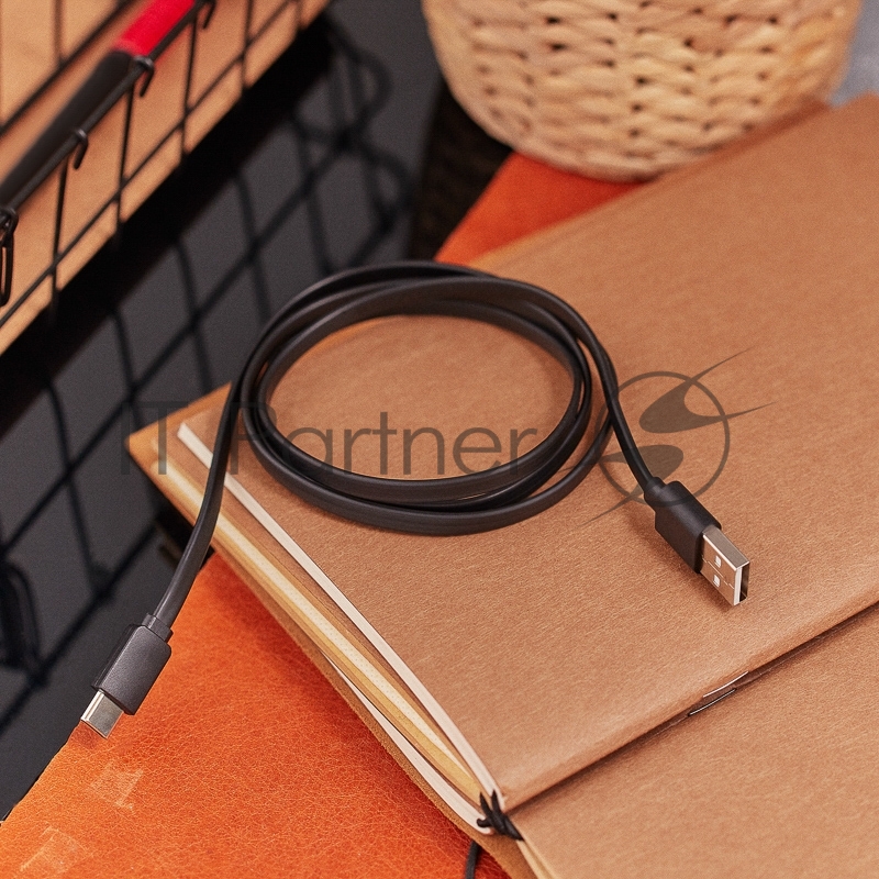 Кабель USB-Type-C Rexant 2,4A/PVC/flat/1м