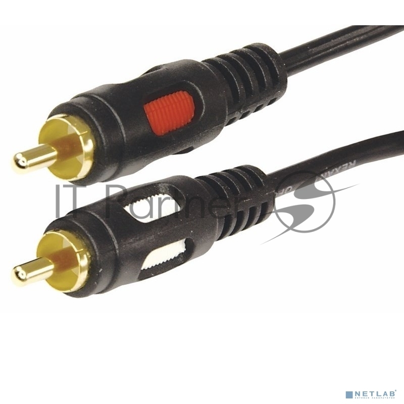 Шнур Rexant 2 RCA - 2 RCA, длина 5 м етров, черный (GOLD)