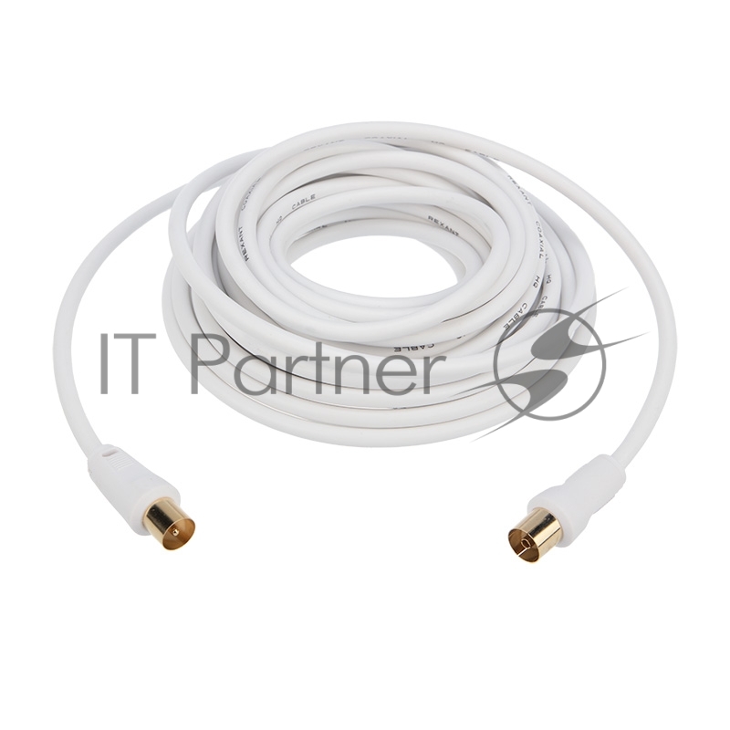 Шнур Rexant ТВ гнездо - ТВ штекер, длина 5 м етров, белый