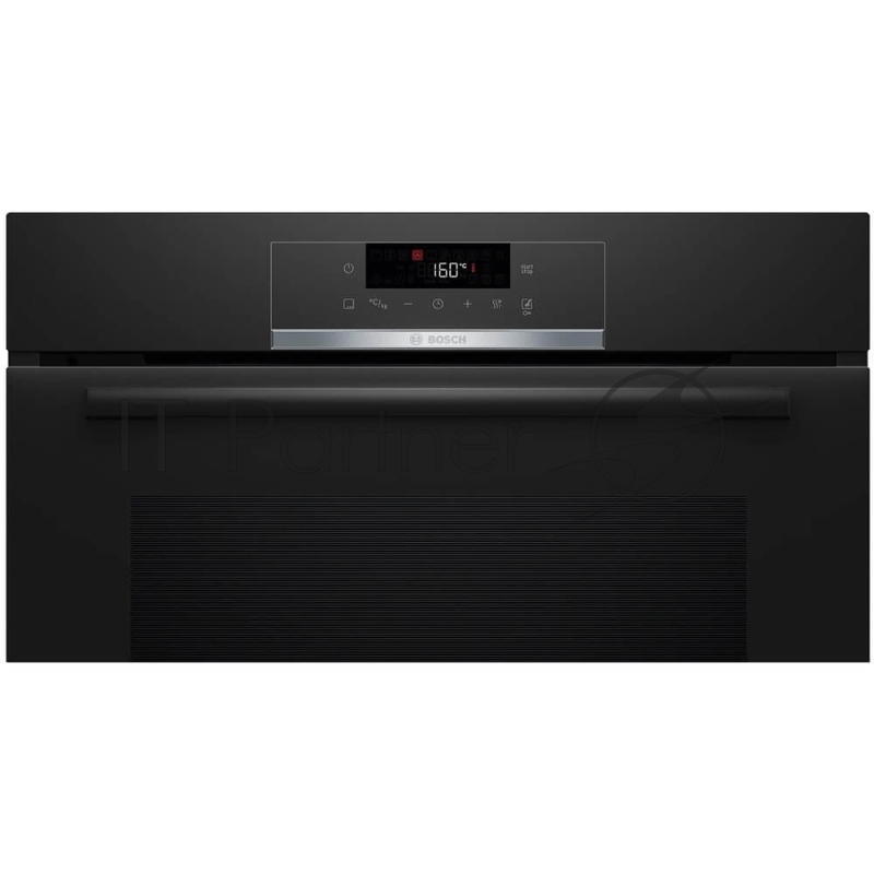 Встраиваемый духовой шкаф с добавлением пара Bosch HQG572EB3 Serie 4, Auto Pilot 15, объем 71 л , 9 режимов нагрева, 3D Hotair, Soft move door,телескопические направляющие 1уровень,гидролиз и пиролиз, сенсорное управление,цвет черный+профиль из нержа