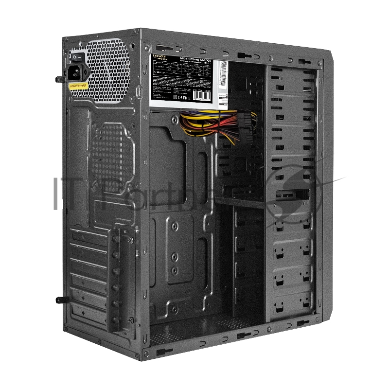 Компьютерный корпус Miditower ExeGate UN-605B-UNS500 (ATX, БП UNS500 с вент. 12см, 2*USB, аудио, блокировка, черный)