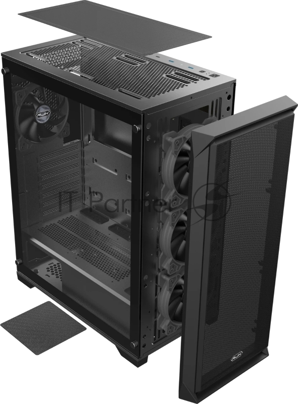 Корпус без блока питания Raijintek ARCADIA 41-MS4, Midi-Tower, TG, 1x120mm + 3x120mm ARGB, 2xUSB-A 3.0 + 1xUSB-C, ATX, mATX, mITX Black