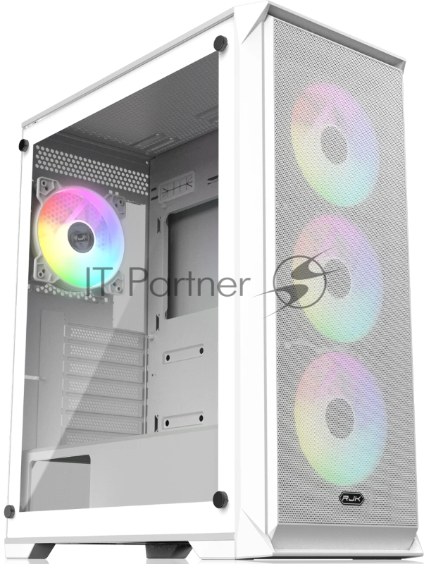 Корпус без блока питания Raijintek ARCADIA 41-MS4, Midi-Tower, TG, 1x120mm + 3x120mm ARGB, 2xUSB-A 3.0 + 1xUSB-C, ATX, mATX, mITX White