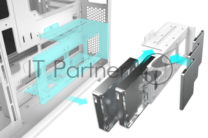 Корпус без блока питания Raijintek ATREUS BT4, Midi-Tower, TG, 4x120mm ARGB, 2xUSB-A 3.0 + 1xUSB Type-C , E-ATX, ATX, mATX, mITX White