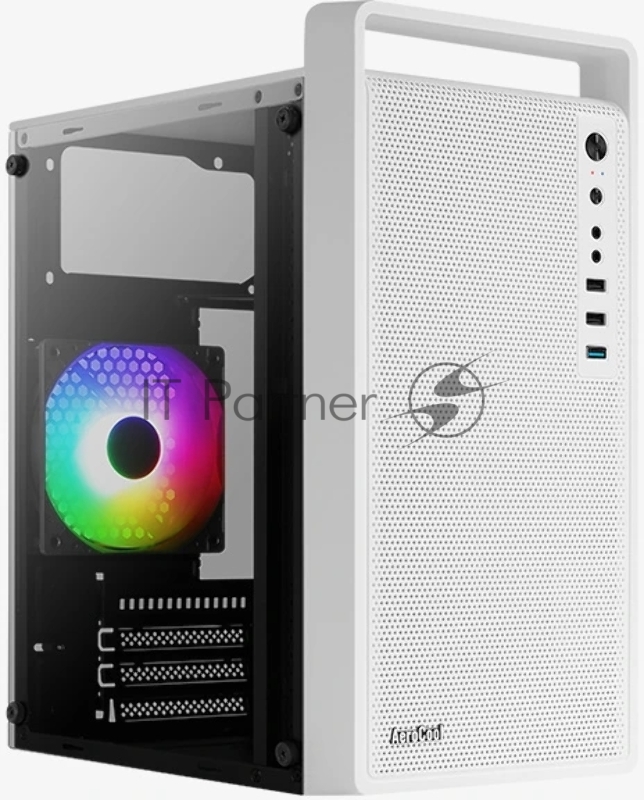 Корпус mATX AeroCool CS-109-G-WT-v1 4711099472383 белый, без БП, USB 3.0, 2*USB 2.0, HD Audio