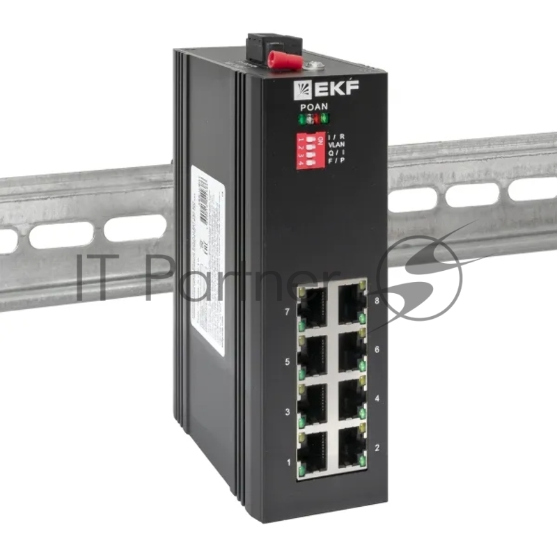 Коммутатор промышленный неуправляемый EKF TSX-U-8GT U-8GT 8 портов 10/100/1000Base-T(X) RJ45 монтаж на DIN-рейку TSX
