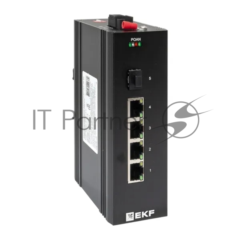 Коммутатор промышленный неуправляемый EKF TSX-U-1GX/SFP-4GTP U-1GX/SFP-4GTP 1 порт 1000Base-X SFP 4 порта 10/100/1000Base-T(X) RJ45 c PoE монтаж на DI