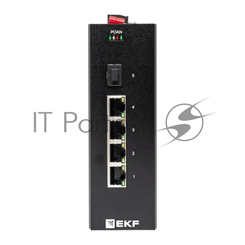 Коммутатор промышленный неуправляемый EKF TSX-U-1GX/SFP-4GTP U-1GX/SFP-4GTP 1 порт 1000Base-X SFP 4 порта 10/100/1000Base-T(X) RJ45 c PoE монтаж на DI
