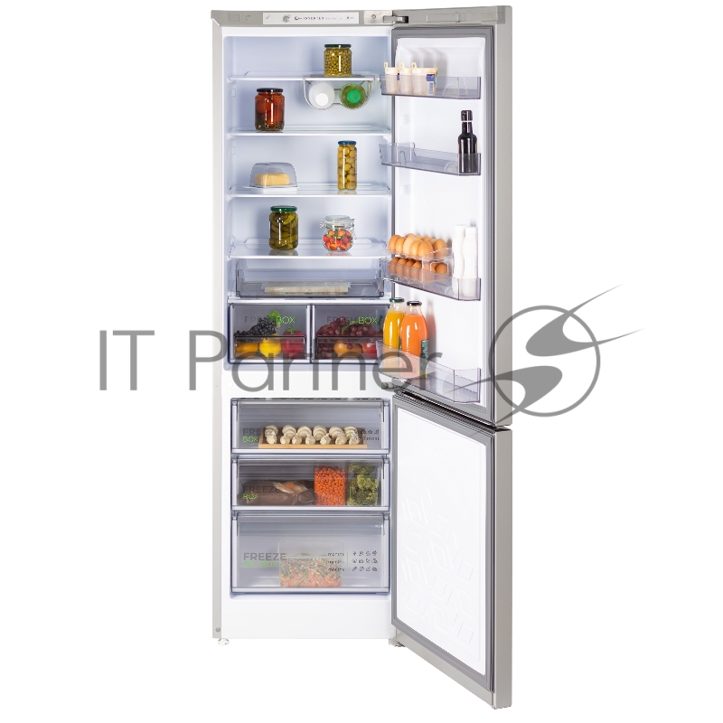 Холодильник Бирюса M6130 металлик двухкамерный 245/100л морозилка снизу