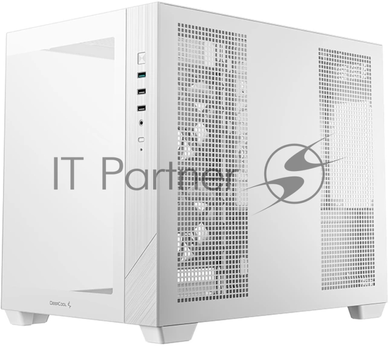 Компьютерный корпус Deepcool CG330 3F WH без БП, боковое окно (панорама), 3x120mm ARGB PWM вентилятора, белый, mATX (R-CG330-BKNGM3-G)