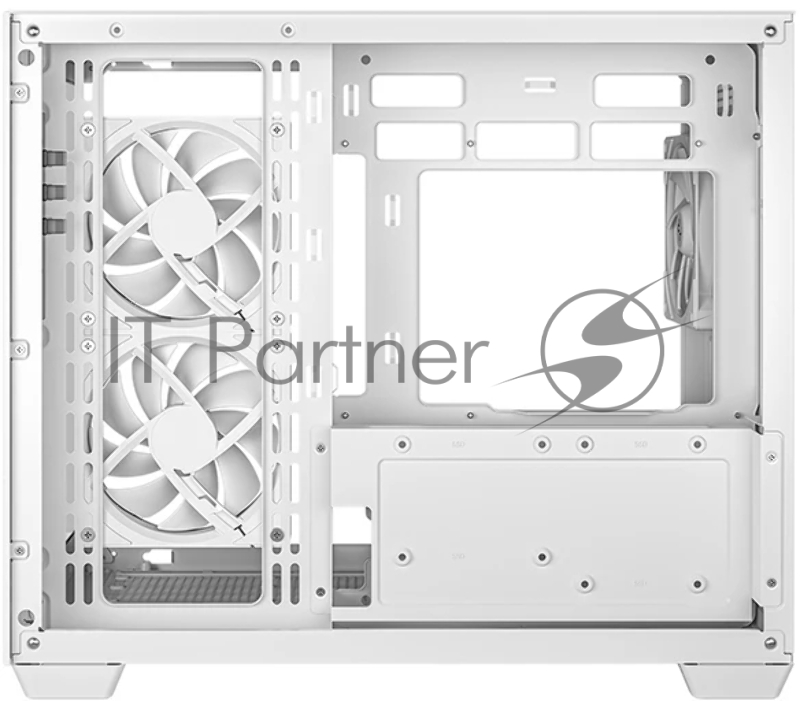 Компьютерный корпус Deepcool CG330 3F WH без БП, боковое окно (панорама), 3x120mm ARGB PWM вентилятора, белый, mATX (R-CG330-BKNGM3-G)
